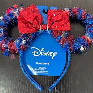 Disney Parks 4th of July Minnie Mouse Ears Headband NWT